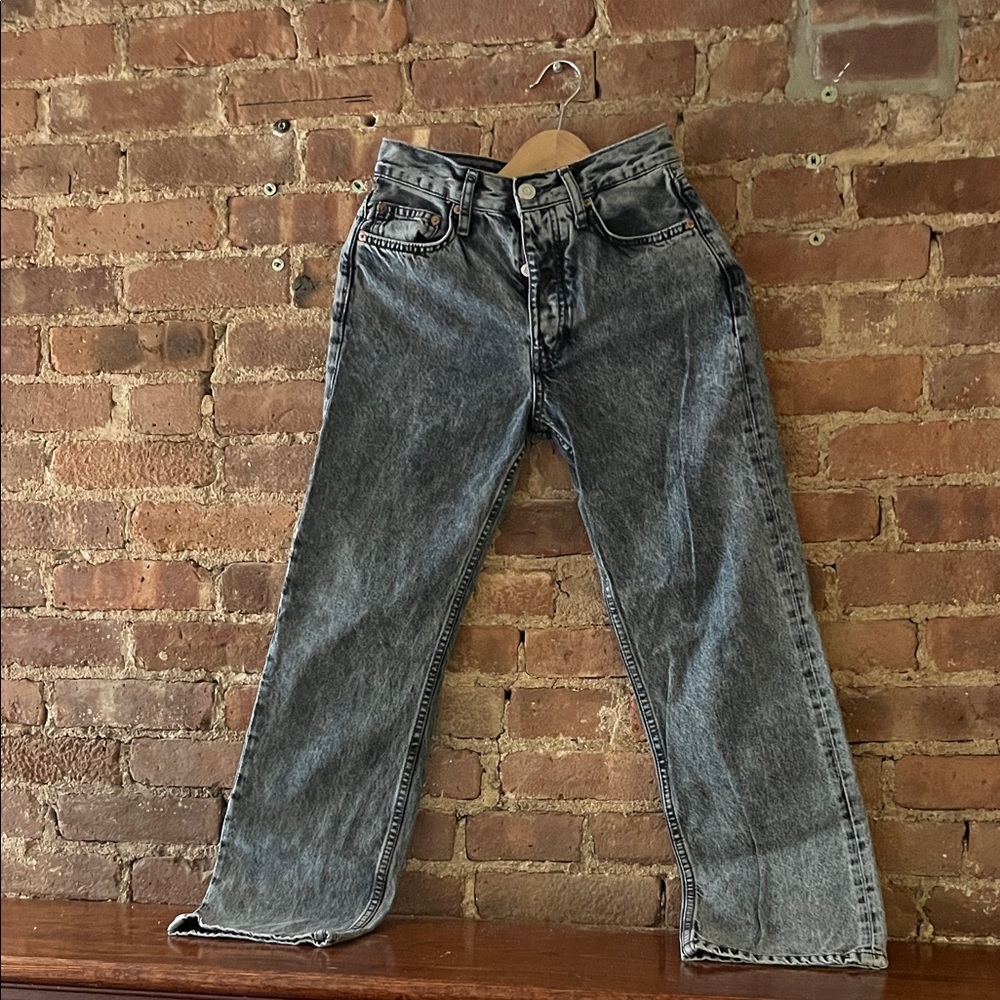 Zara Gray Straight Jeans